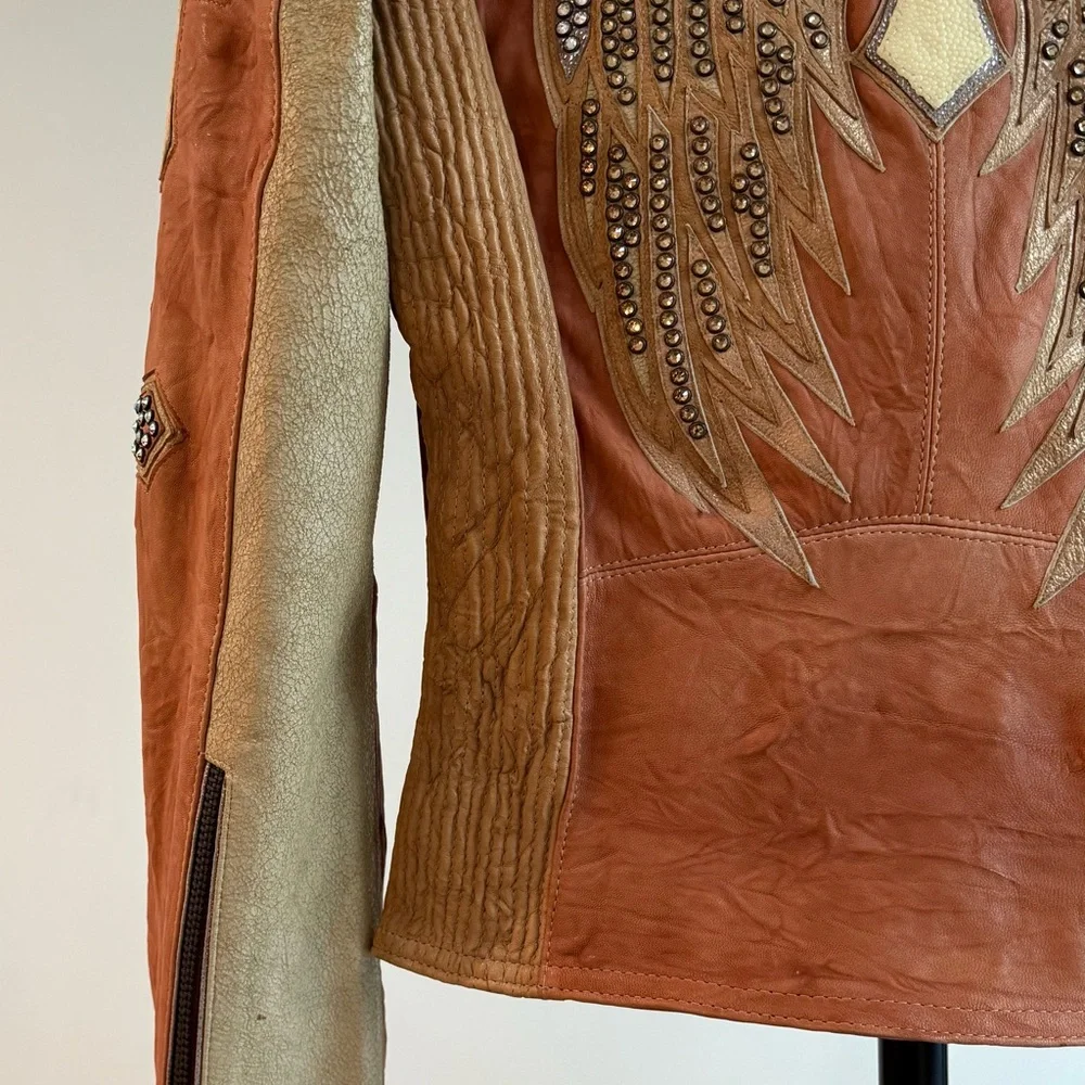 Corral stingray and lamb skin Leather Jacket rare masterpiece - Picture 10 of 16